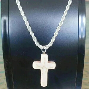 Howlite Turquoise Cross Necklace
